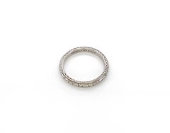 Vintage Priscilla Wedding Band, 14K & Platinum, Size 6.25