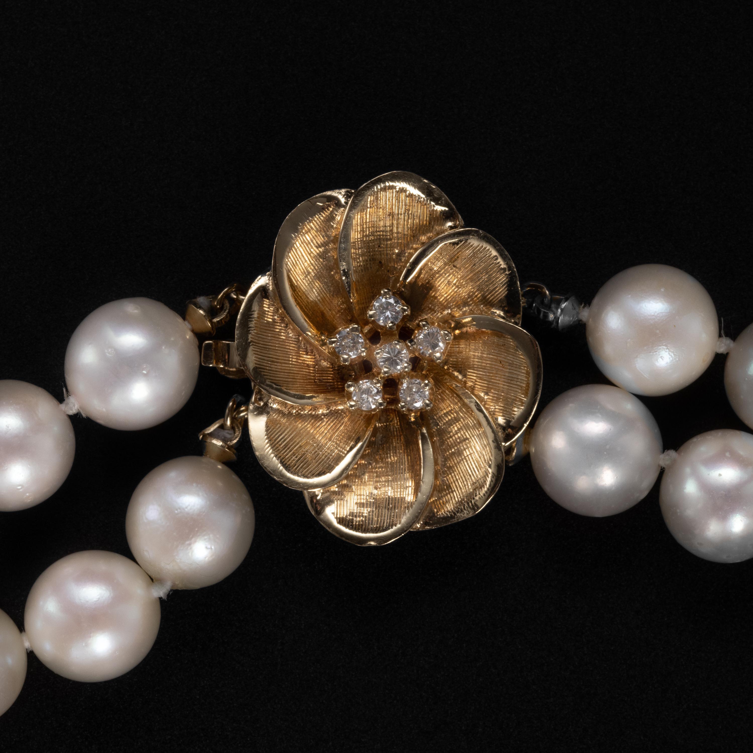 double strand akoya pearl necklace