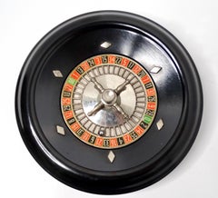 Vintage Professional Grade Holz Roulette & Poker Karten- Chip-Tablett-Set aus Holz