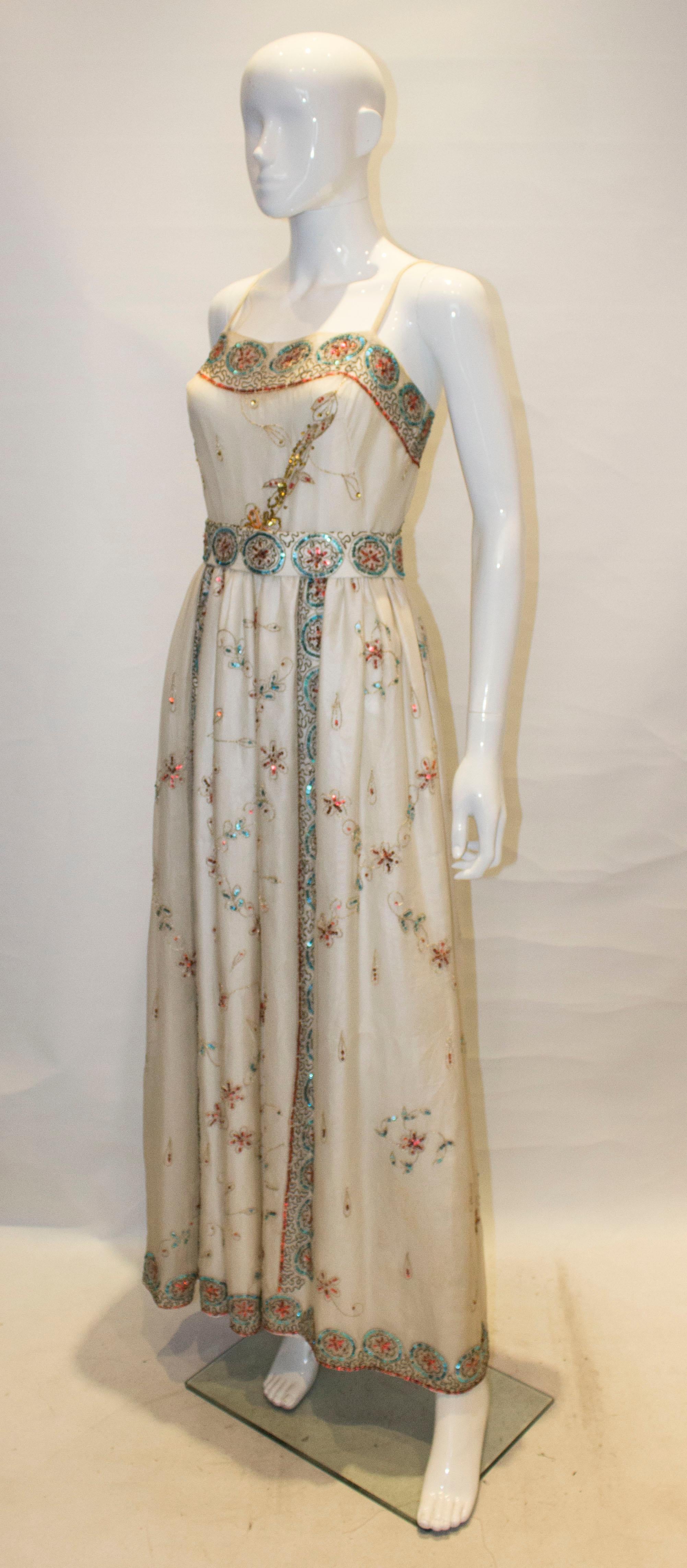 Brown Vintage Profils du Monde of Beverley Hills Silk Evening Gown