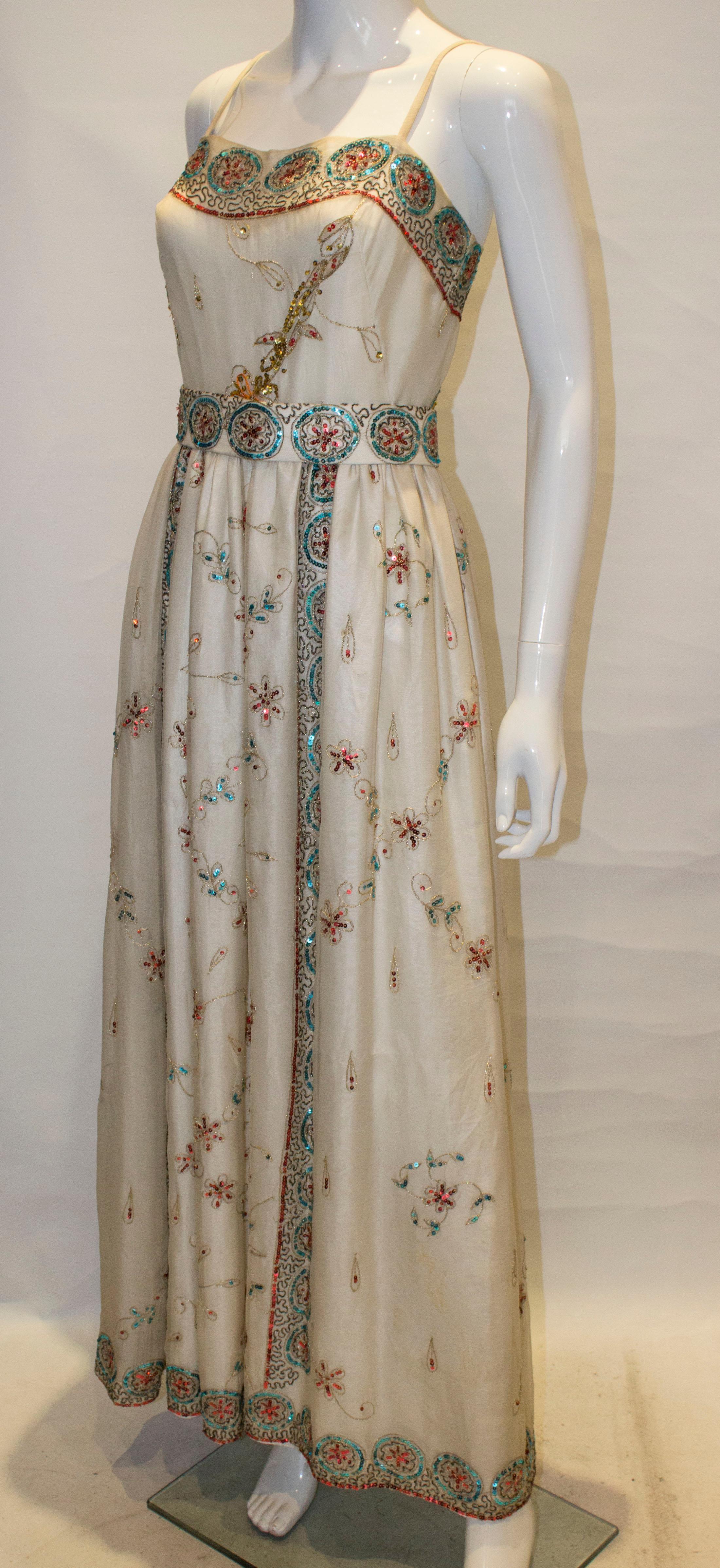 Vintage Profils du Monde of Beverley Hills Silk Evening Gown In Good Condition In London, GB