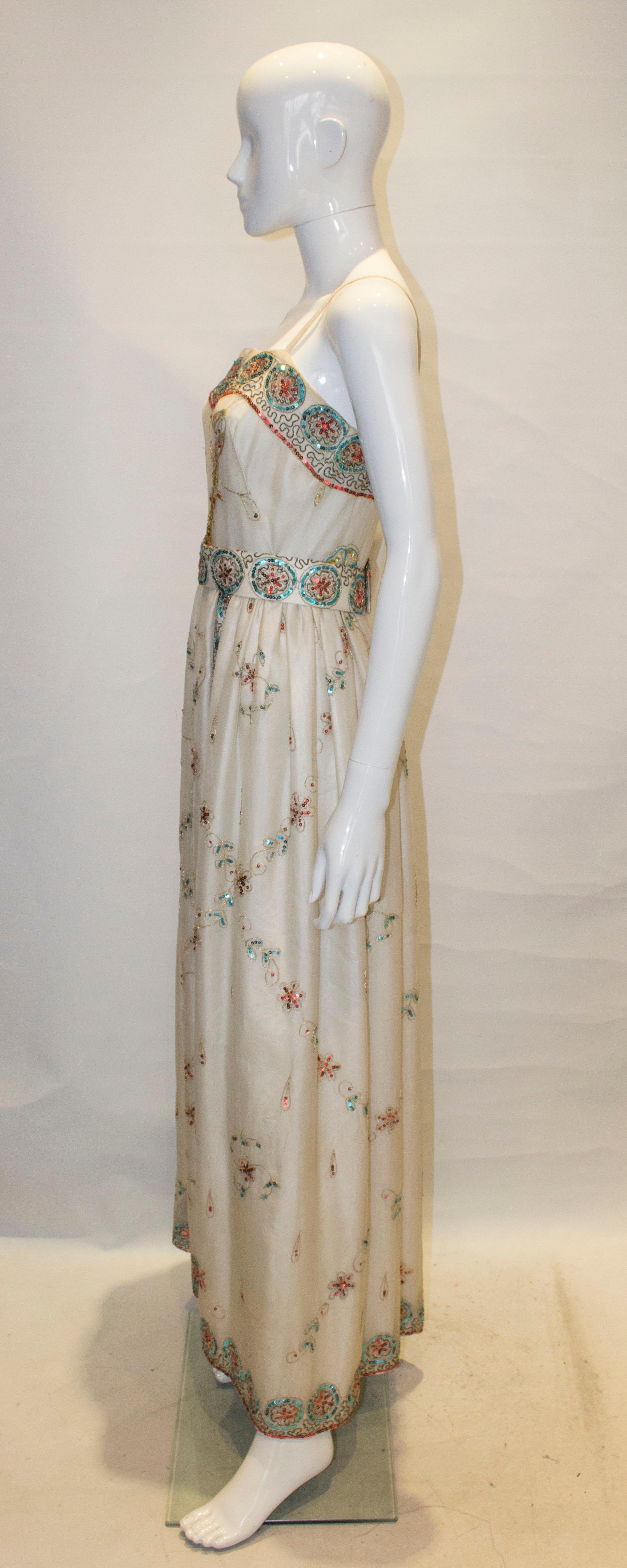 Women's Vintage Profils du Monde of Beverley Hills Silk Evening Gown