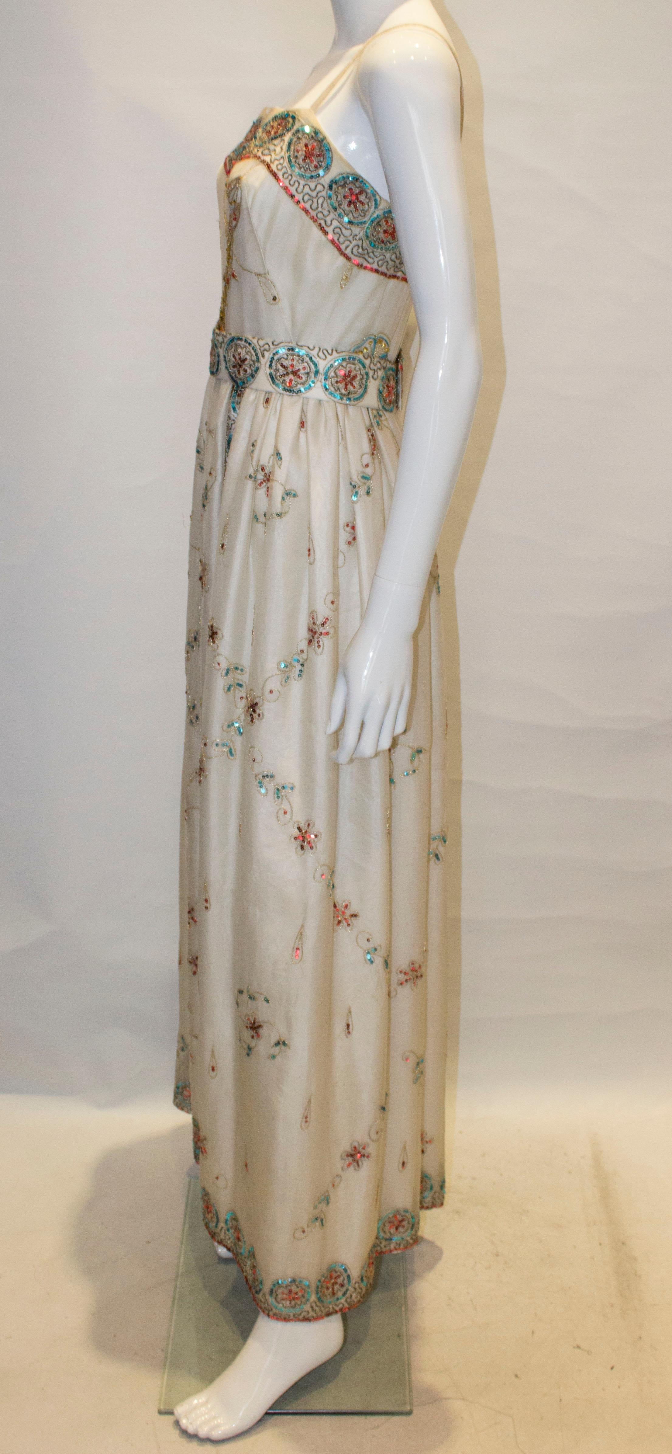 Vintage Profils du Monde of Beverley Hills Silk Evening Gown 1