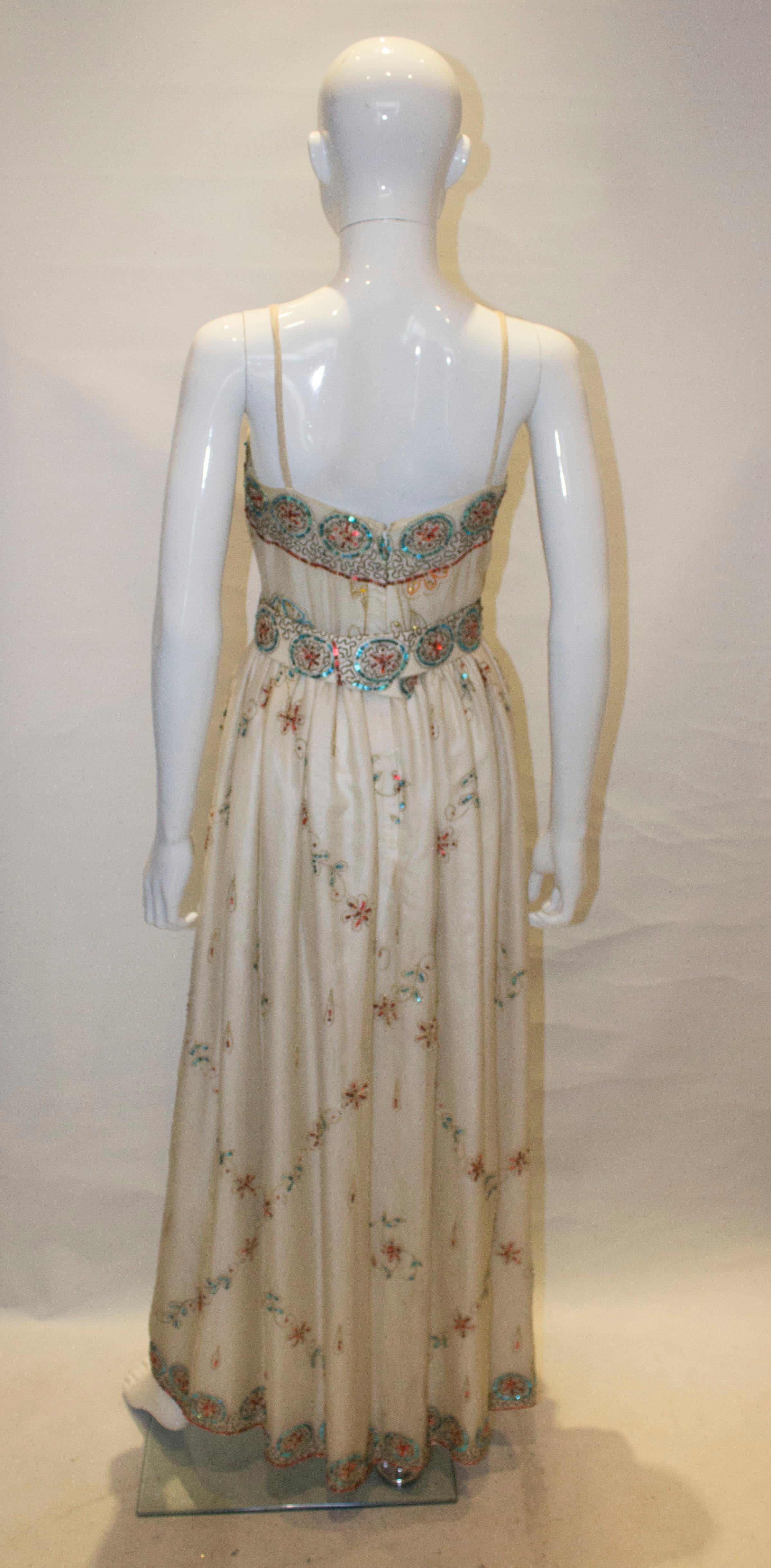 Vintage Profils du Monde of Beverley Hills Silk Evening Gown 2