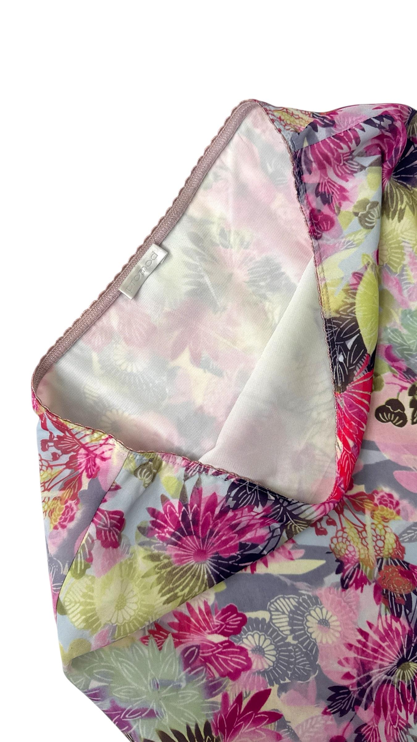 Vintage Promod Floral A-Line Skirt in Sheer Organza-Like Fabric For Sale 6