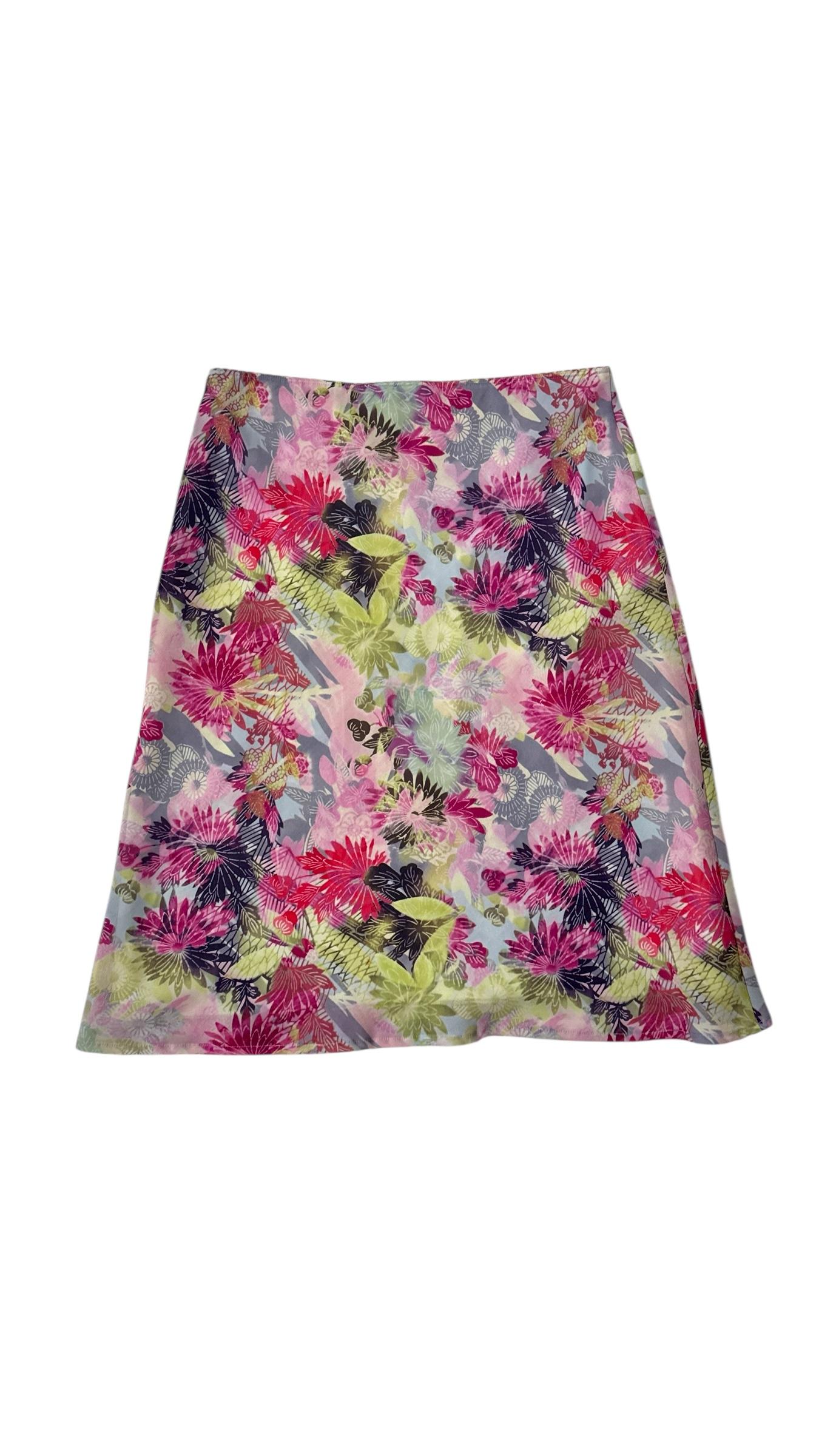 Vintage Promod Floral A-Line Skirt in Sheer Organza-Like Fabric For Sale 7