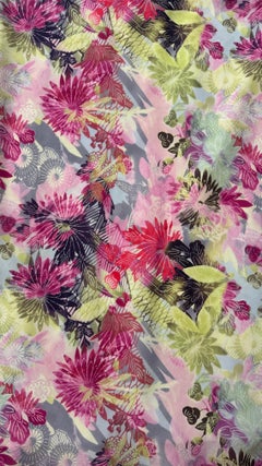 Vintage Promod Floral A-Line Skirt in Sheer Organza-Like Fabric