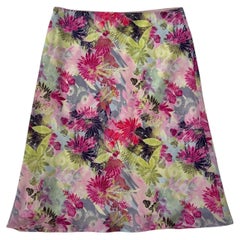 Vintage Promod Floral A-Line Skirt in Sheer Organza-Like Fabric