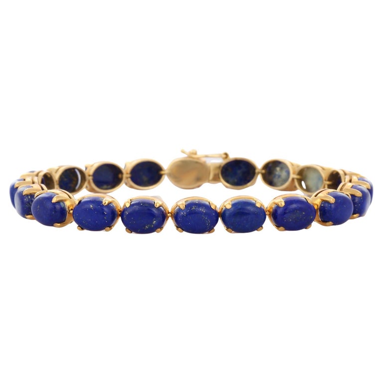 Vintage Lapis Lazuli Bracelet Vintage Prong Setting Ct Lapis Lazuli Tennis Bracelet In 14K