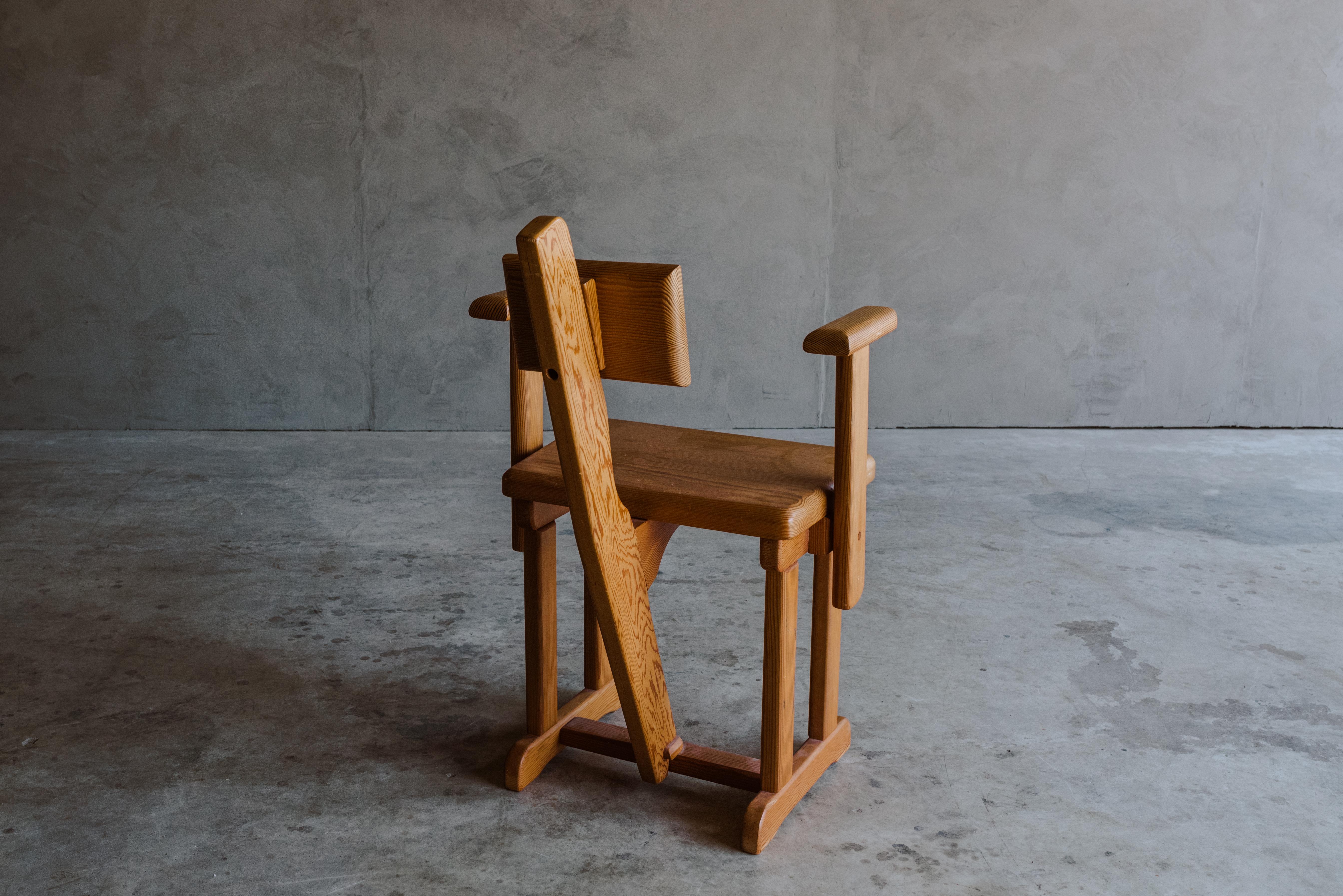 Vintage Prototype Chair from Sweden in Pine, Circa 1960 In Good Condition In Nashville, TN