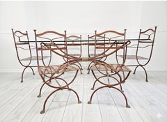 Vintage Provencal French Dining Table and 6 Chairs