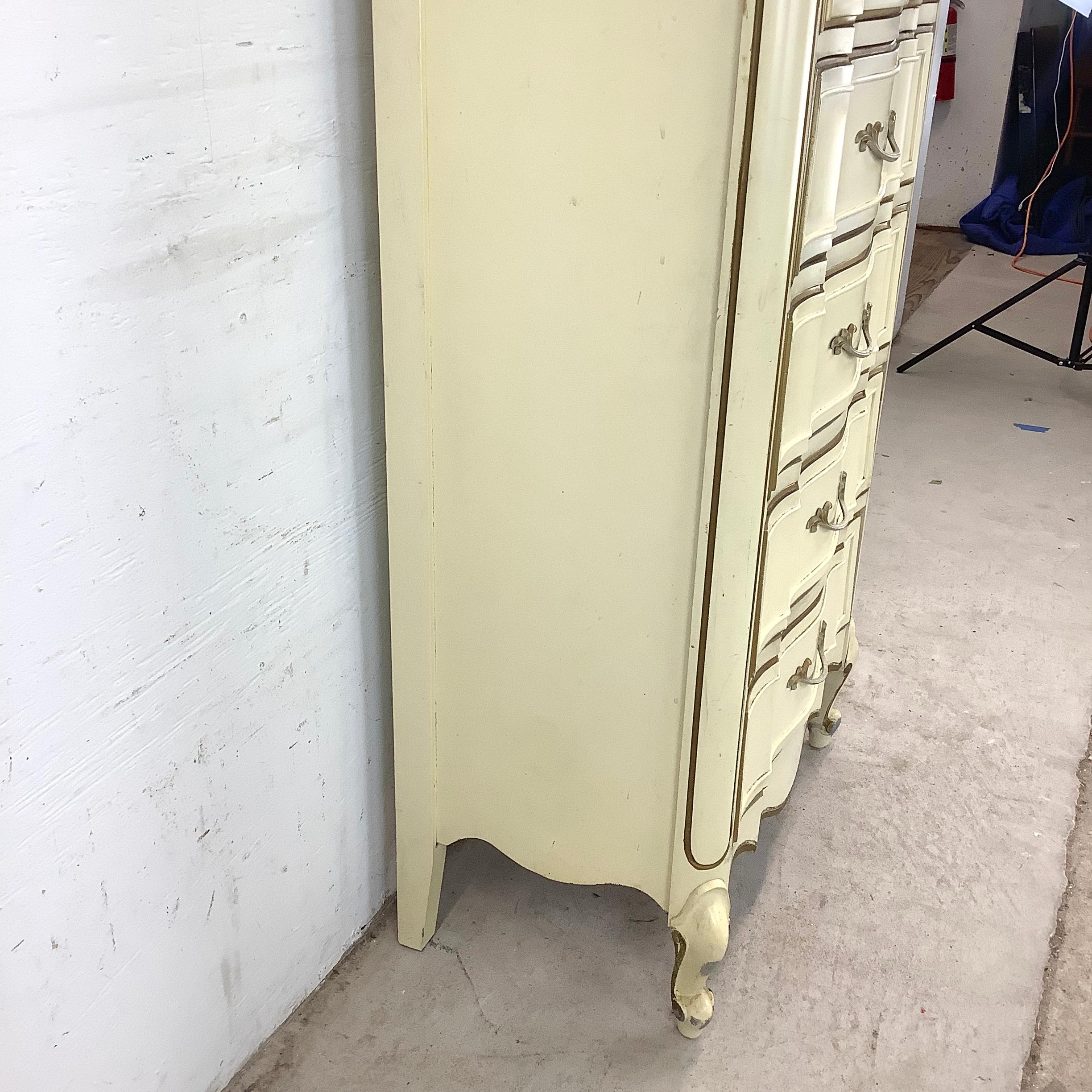 Legno Cassettiera provinciale vintage a sei cassetti per lingerie in vendita
