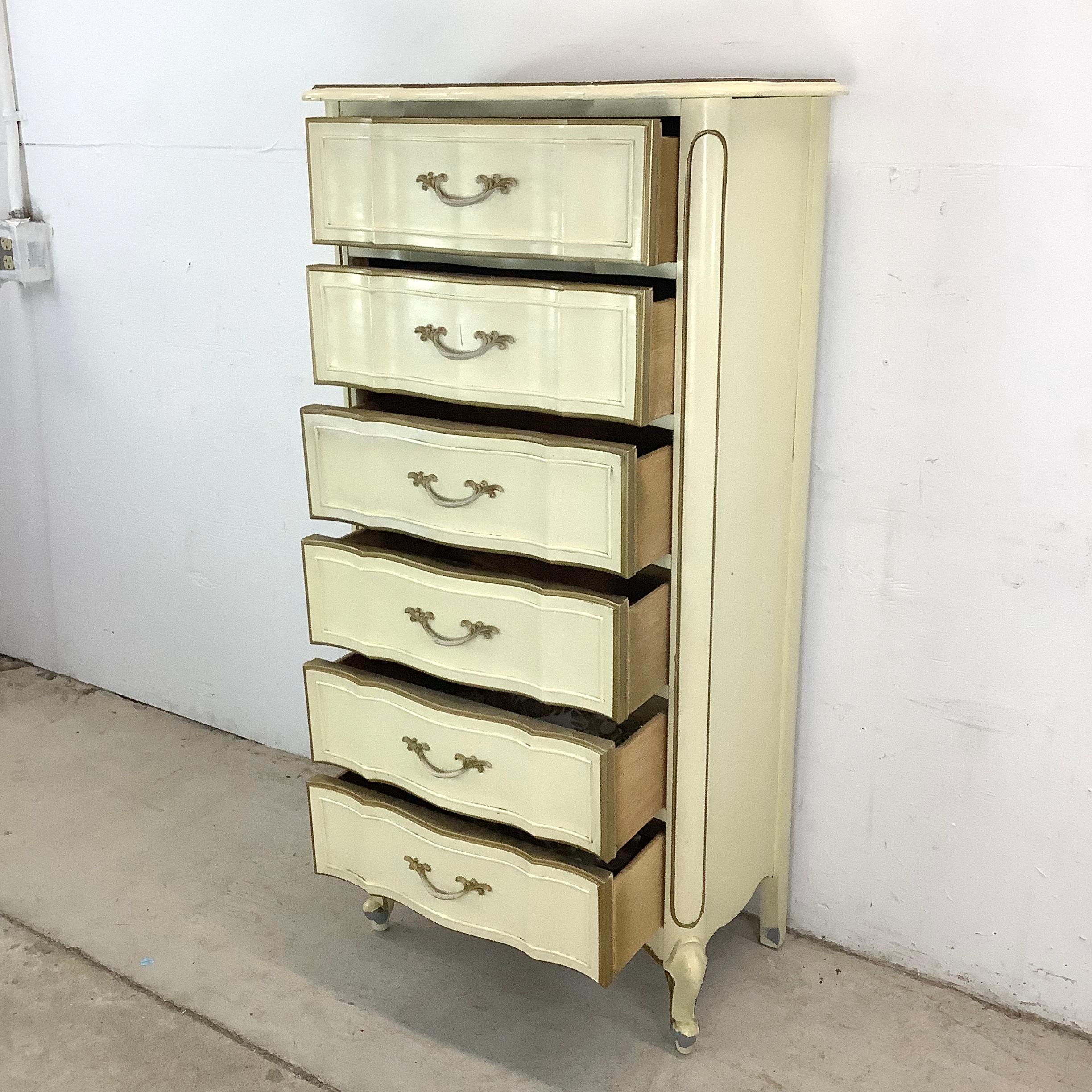 Cassettiera provinciale vintage a sei cassetti per lingerie in vendita 1