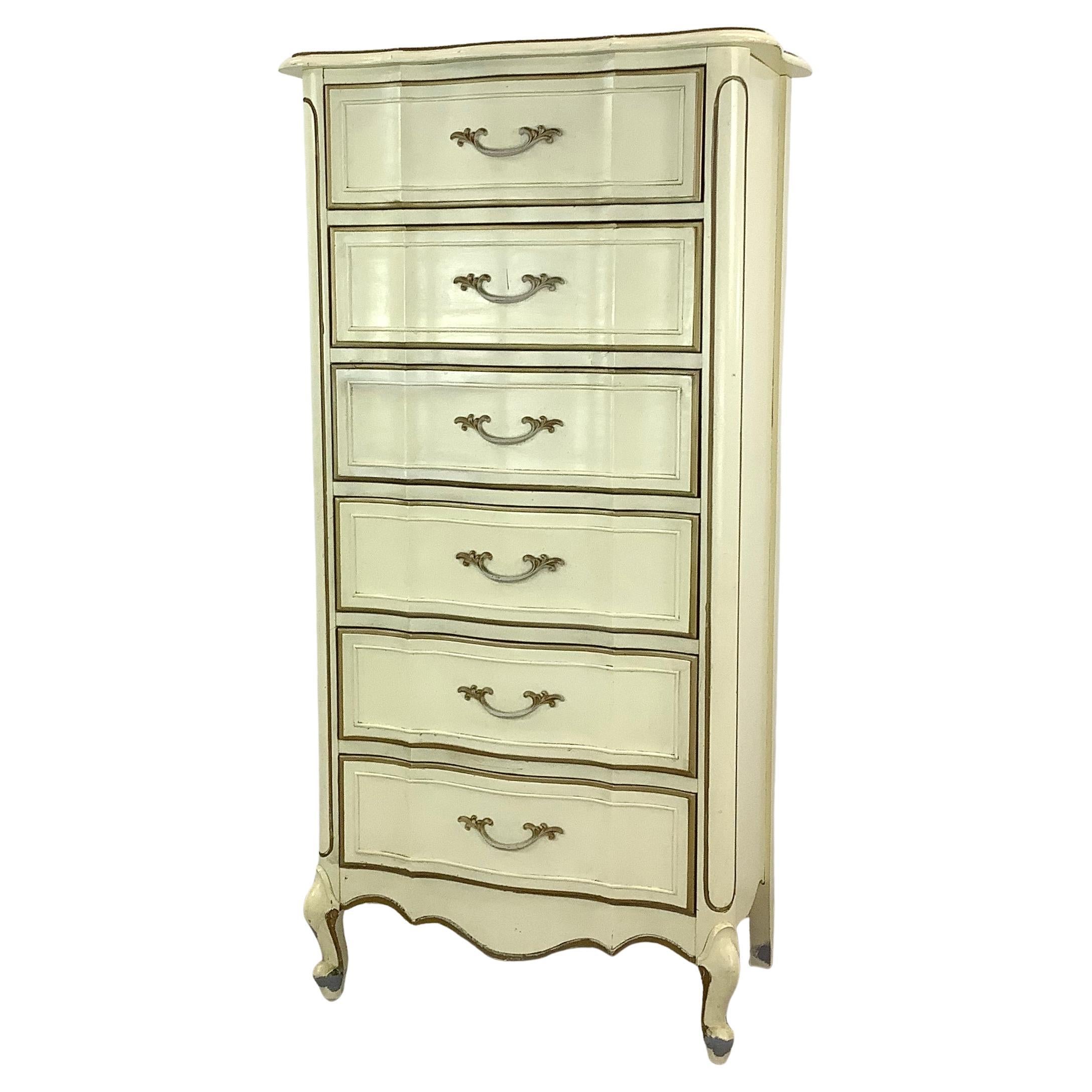 Vintage Provincial Six Drawer Lingerie Chest