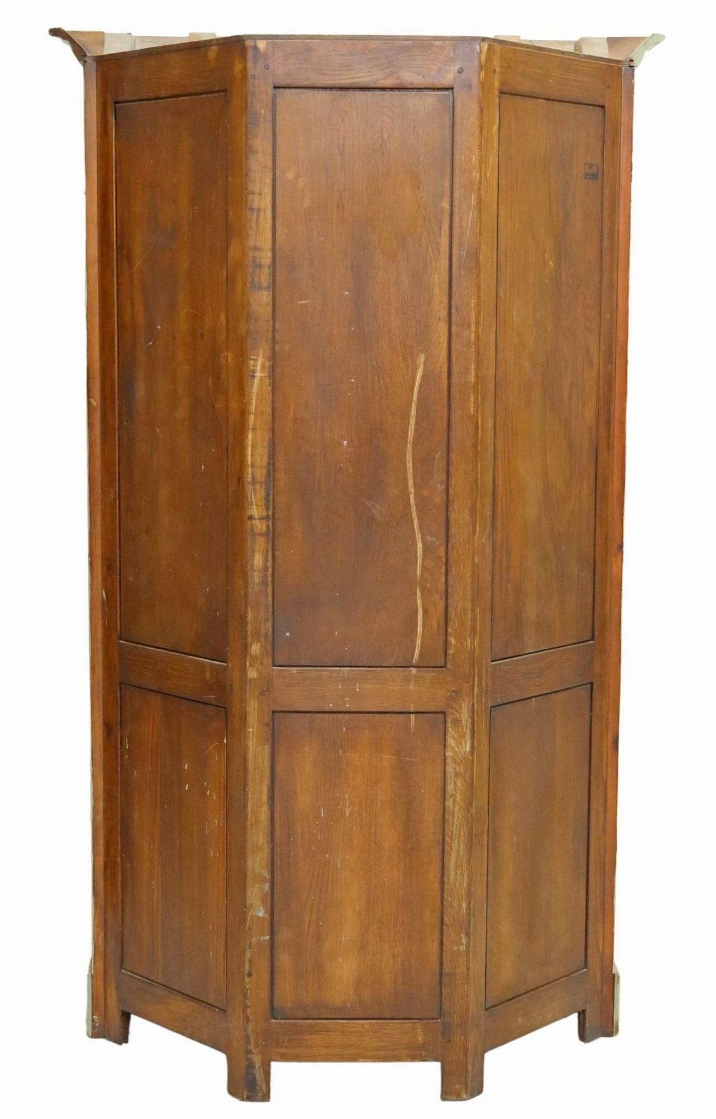 Gilt Vintage Provincial Swedish Louis XVI Style Painted Corner Cabinet by de Bournay  For Sale