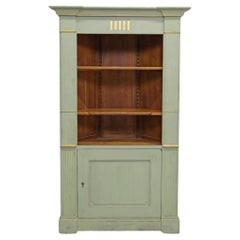 Used Provincial Swedish Louis XVI Style Painted Corner Cabinet by de Bournay 