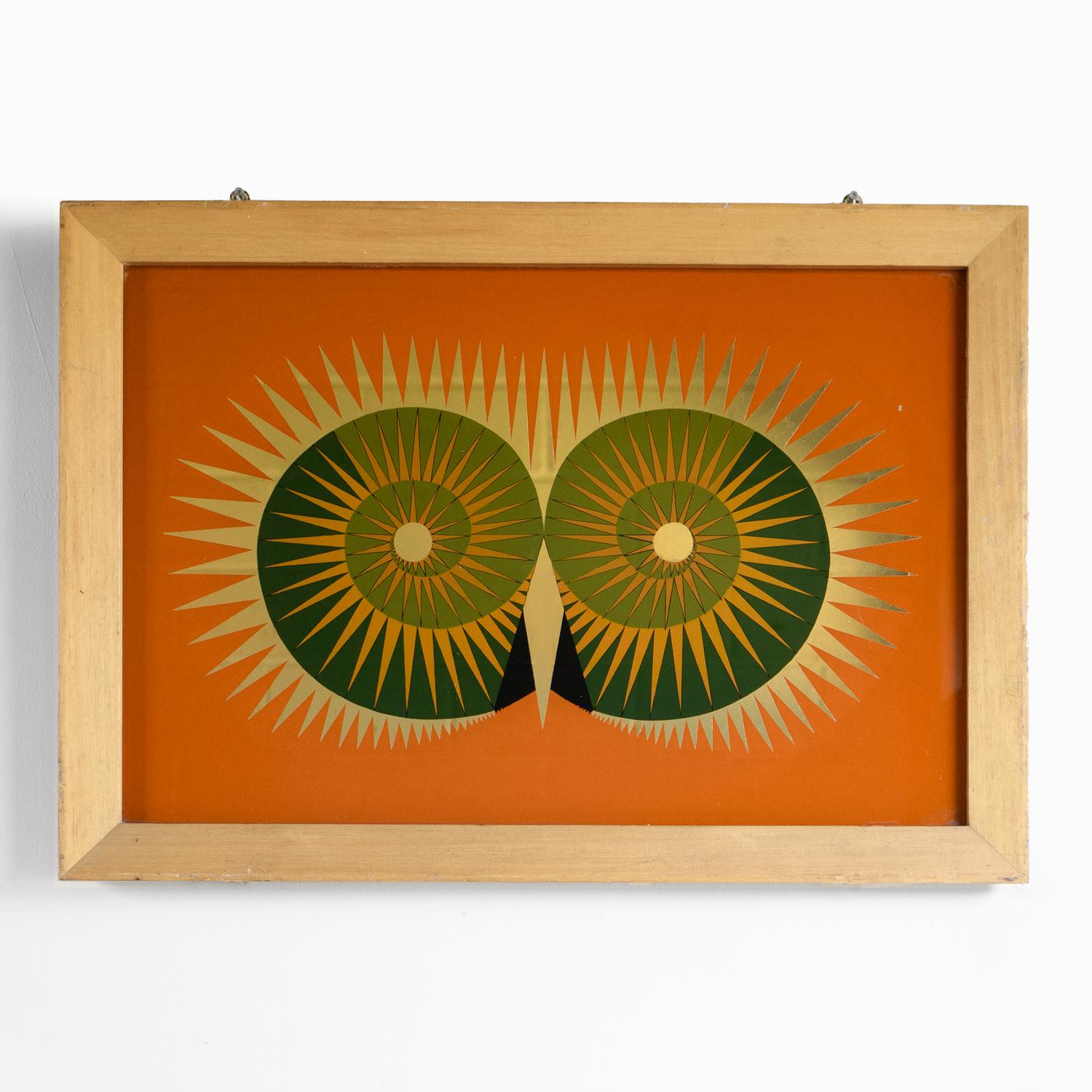 Specchio da parete psichedelico d'epoca a tecnica mista, 1970S In condizioni buone a Bristol, GB