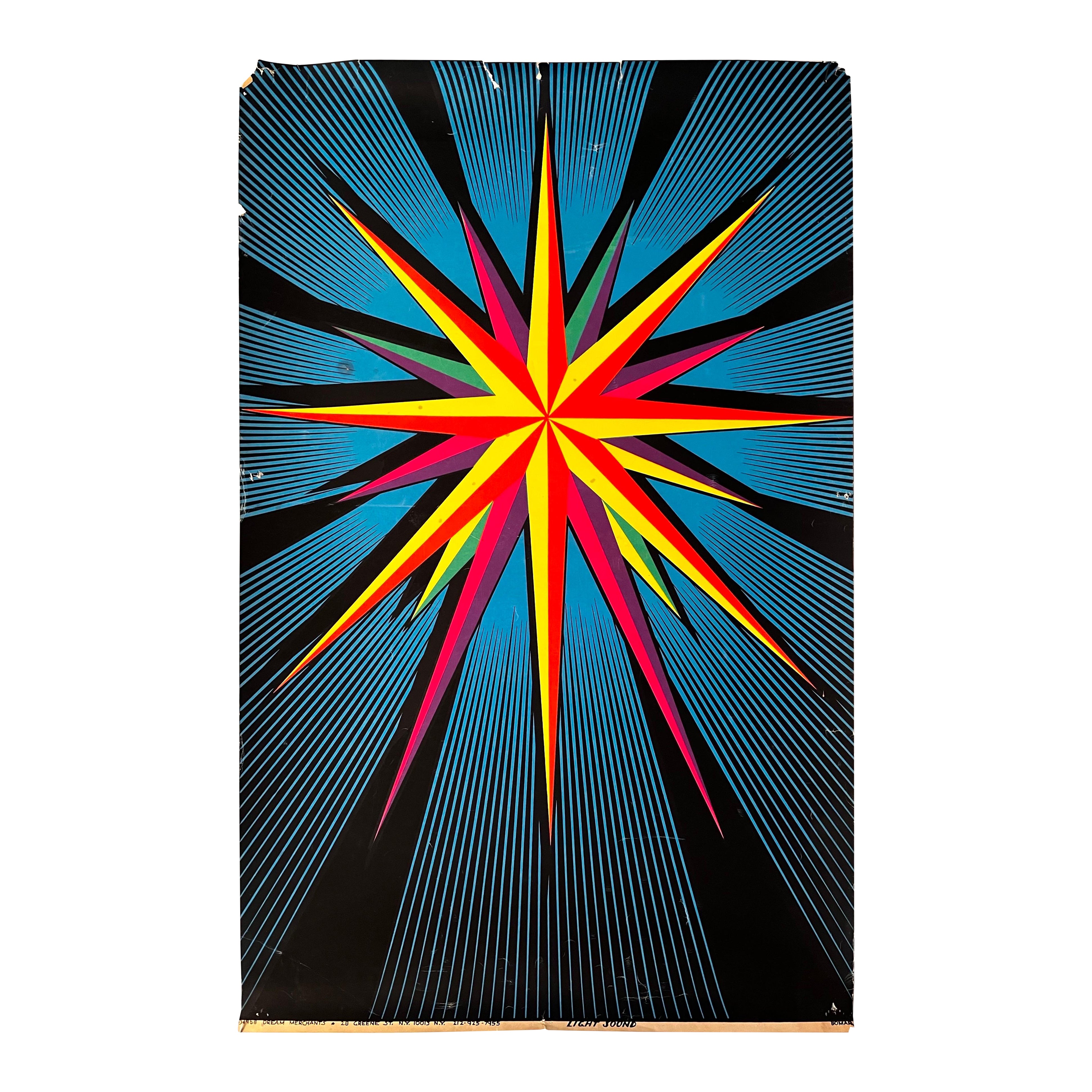 Vintage Psychedelic Poster "Light Sound", New York City, 1968