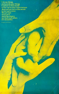 Vintage Psychedelic Poster w/ quote by F. Perls by Gemini Rising Inc, NYC, 1970