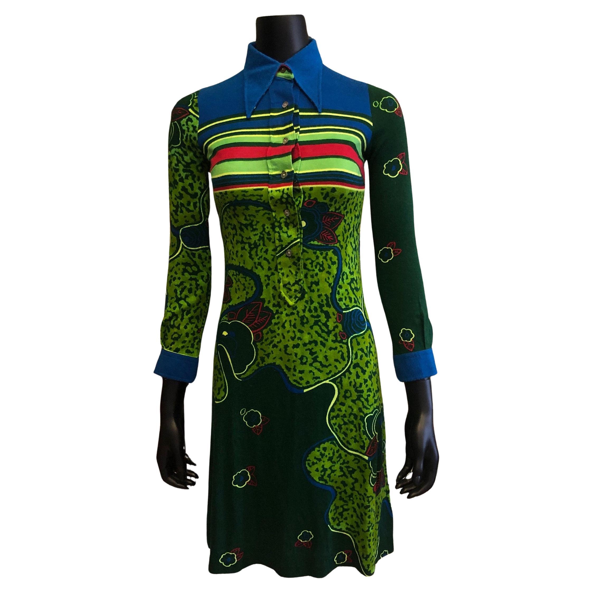 Robe chemise à manches longues, Vintage By By, Circa 1970s, Italy en vente