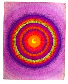 Vintage Psychedelic Sunburst / Tie-Dye Poster, San Diego, CA., c. 1969