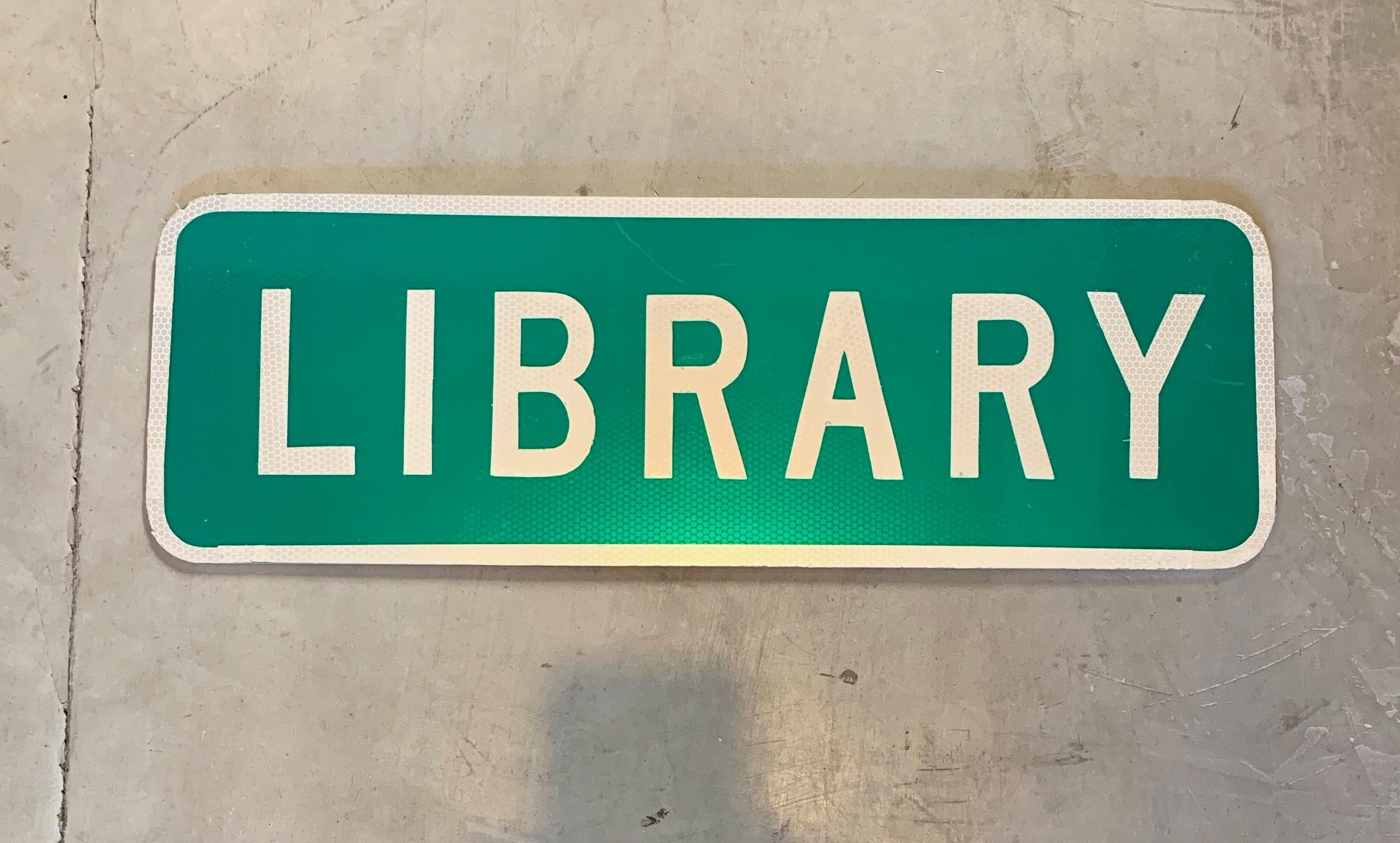Vintage Public Library Sign For Sale at 1stDibs | vintage library sign ...