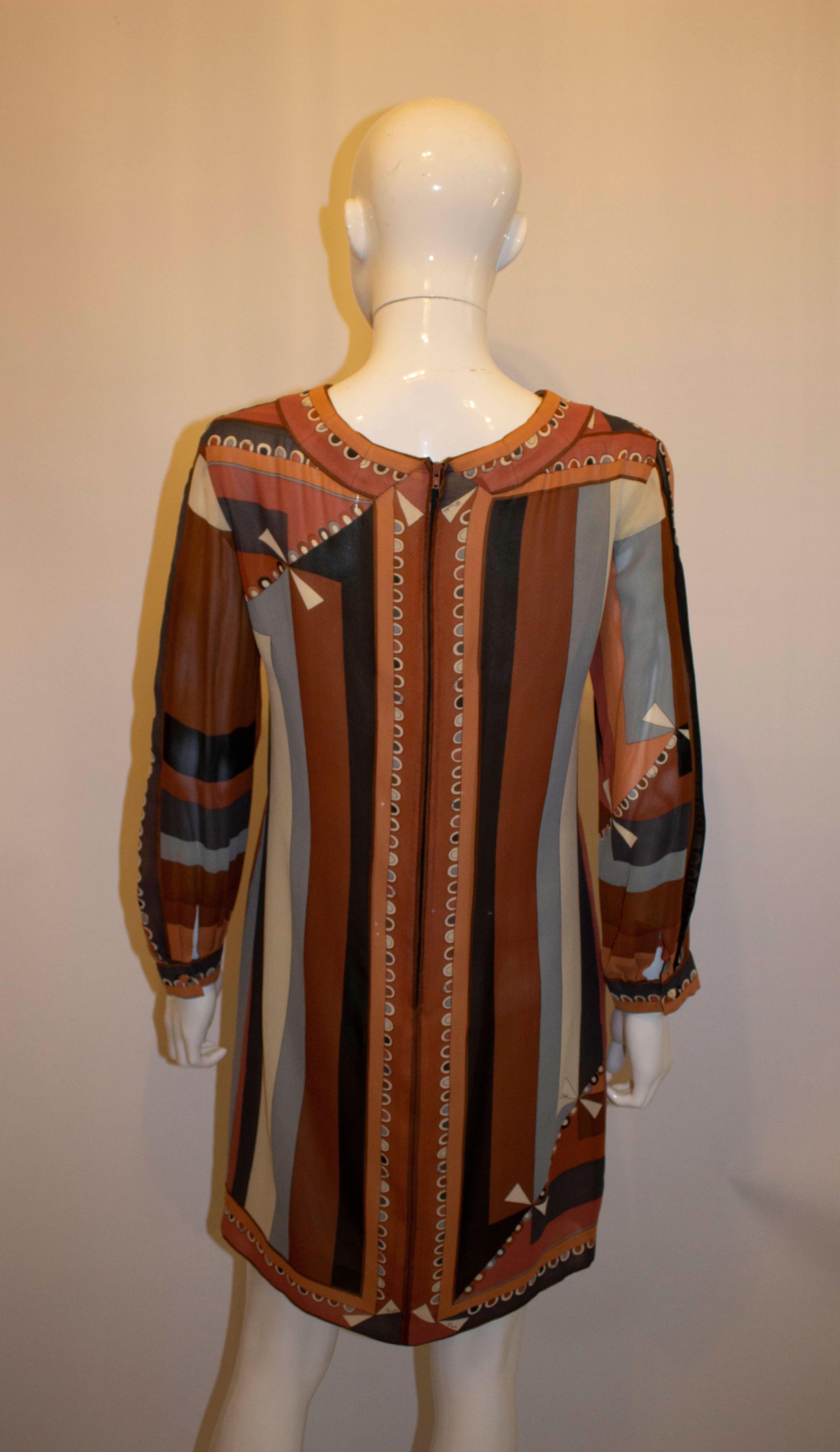 Vintage Pucci for Saks 5th Avenue Silk Dress In Good Condition In London, GB