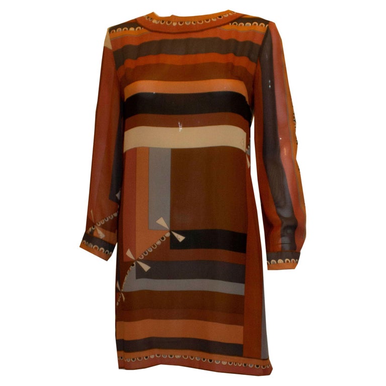 Vintage Pucci for Saks 5th Avenue Silk Dress For Sale at 1stDibs