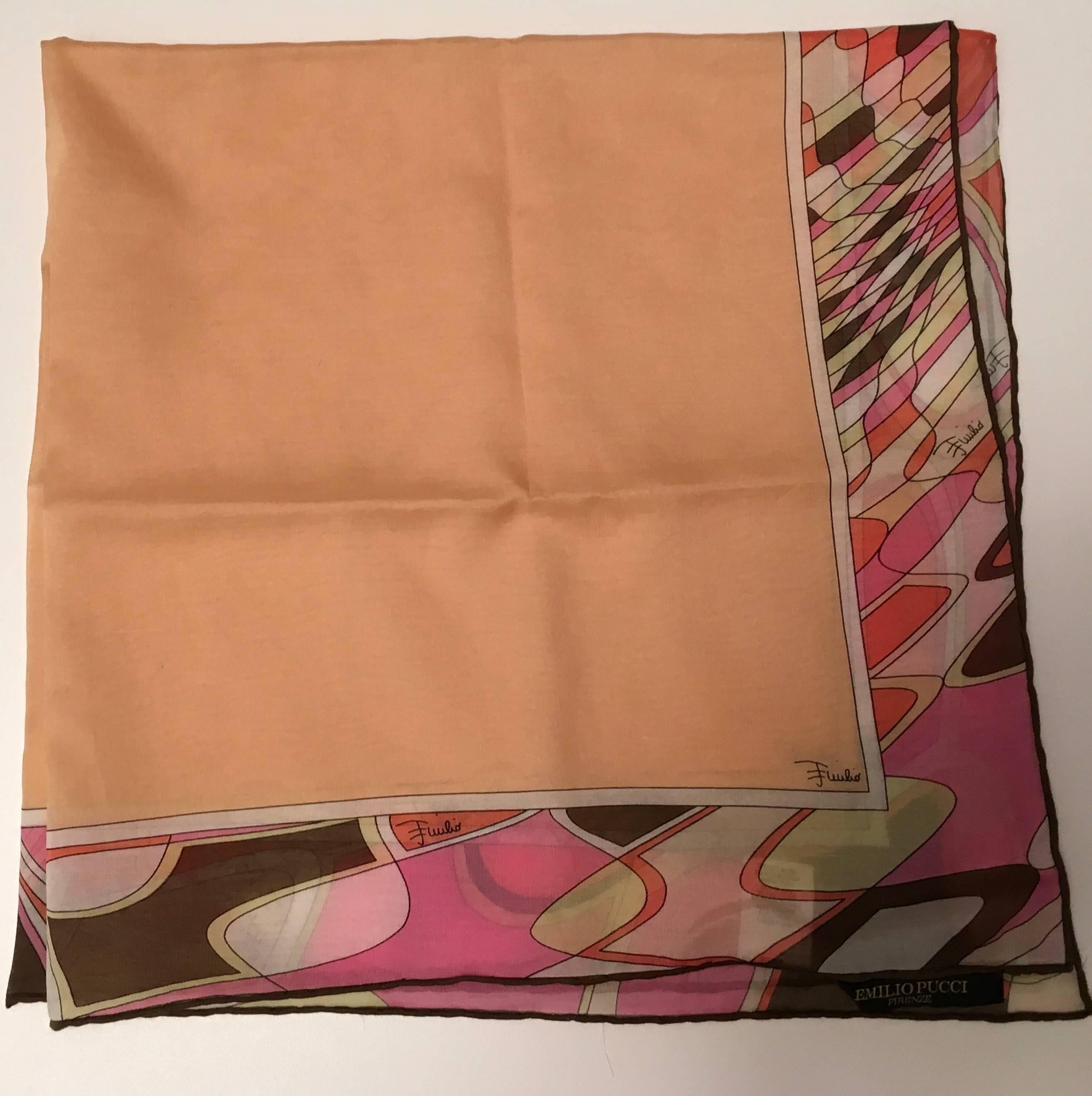 Vintage Pucci Scarf - 100%cotton In Excellent Condition For Sale In Boca Raton, FL