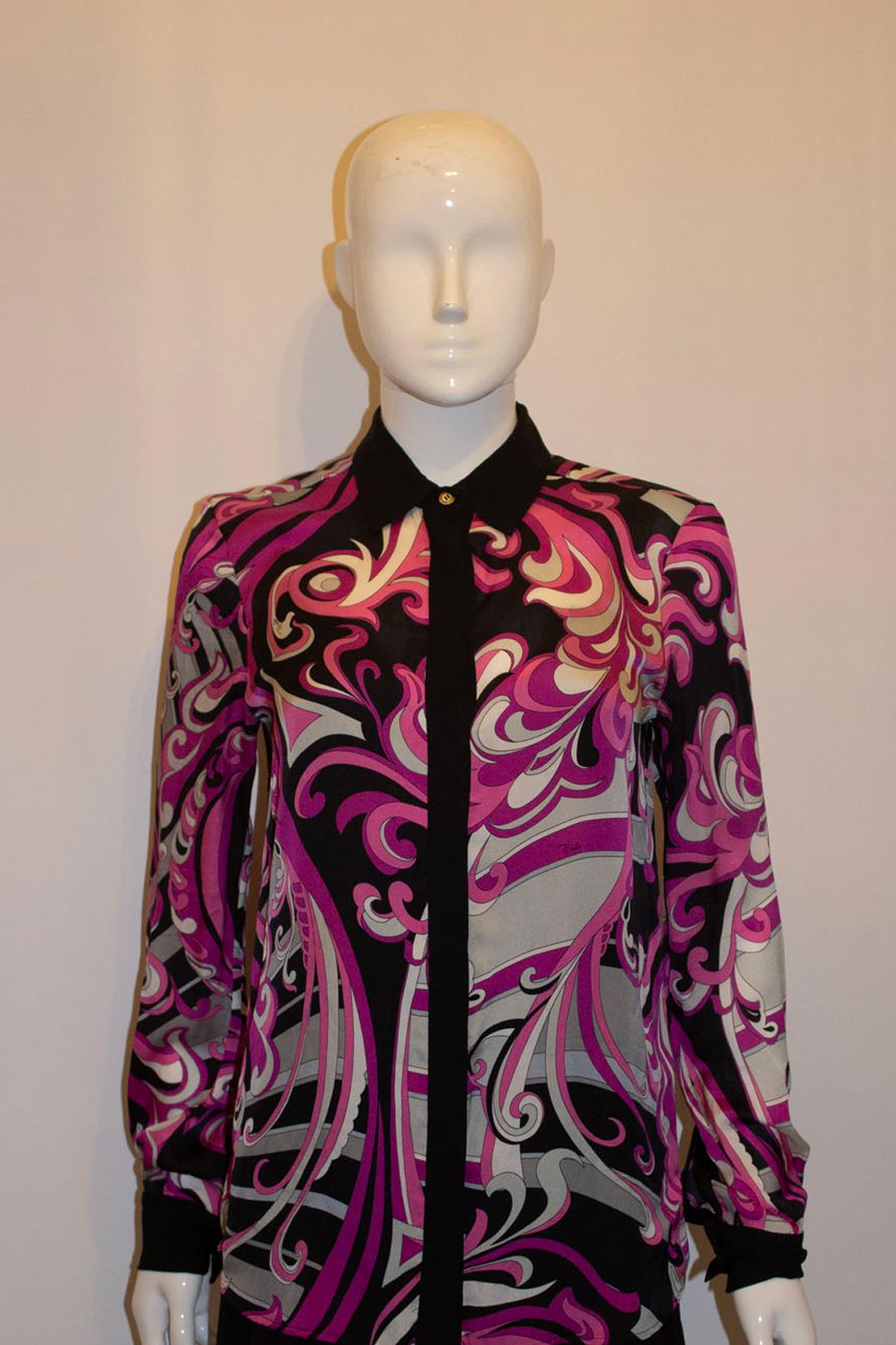 Vintage Pucci Silk Shirt For Sale 1