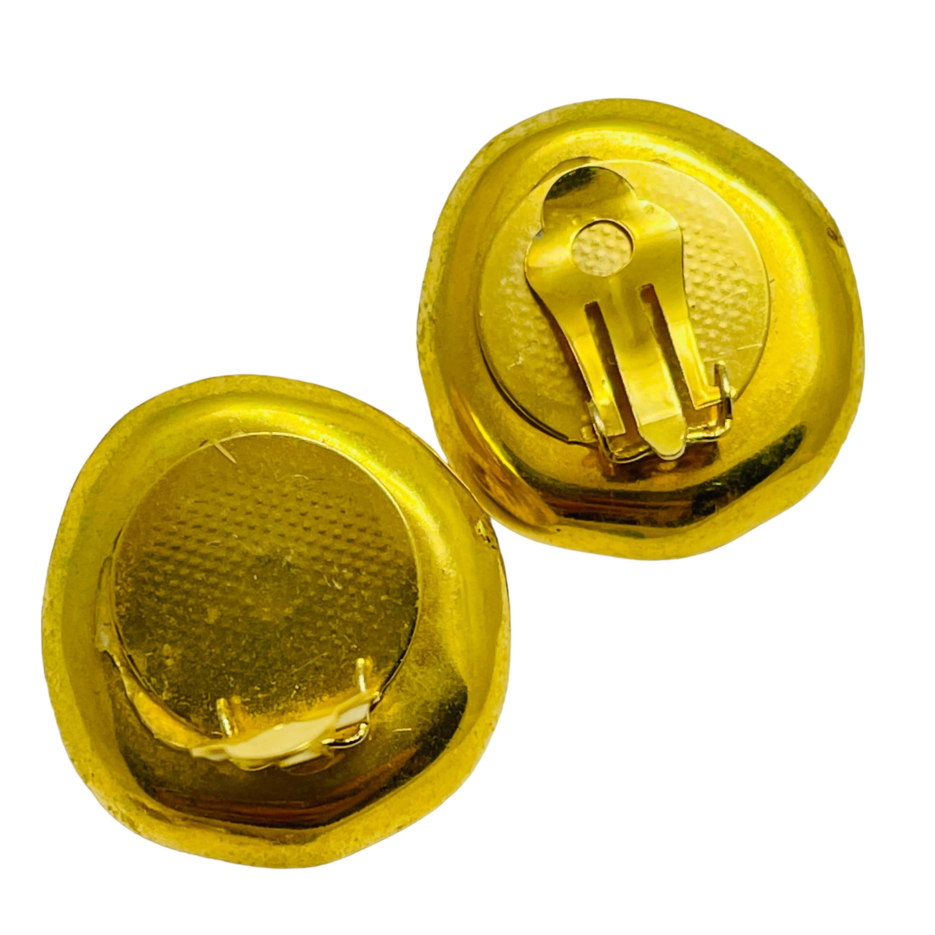 Pendientes de clip de diseño vintage con rosas hinchadas en tono dorado en Bueno estado para la venta en Palos Hills, IL