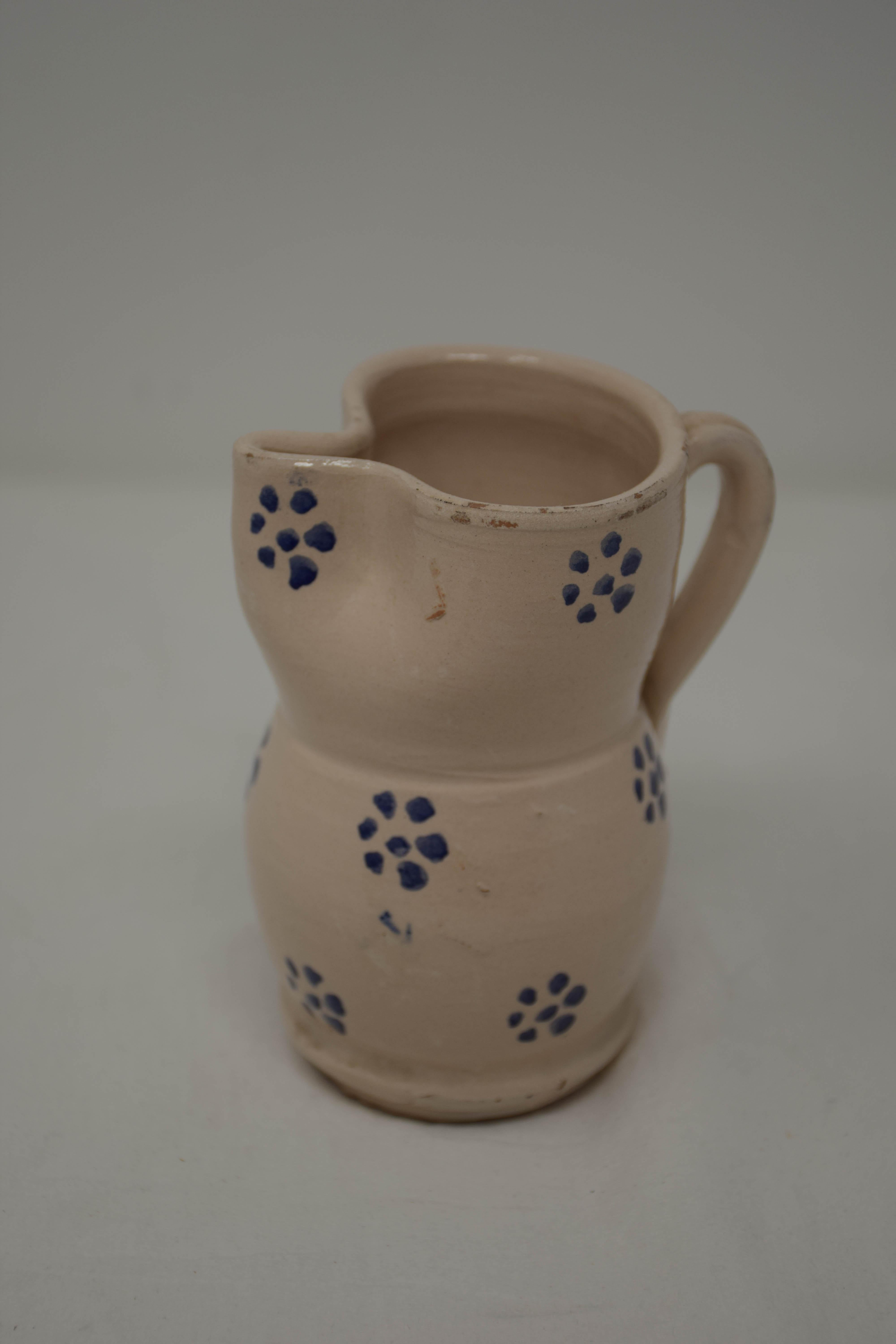 19th Century Vintage Puglia Apulia Italy Ceramic Pitcher