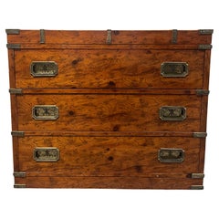 Vintage Pulaski Burlwood Campaign Style Chest