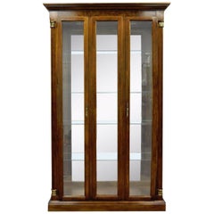 Vintage Pulaski Cherry Lighted Mirrored Curio Display Cabinet Bookcase