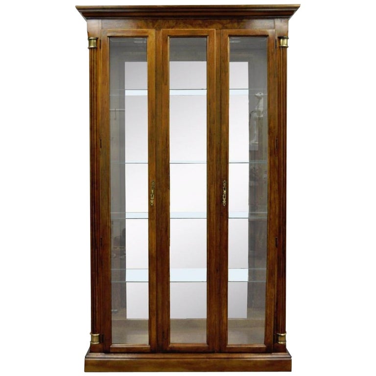 Vintage Pulaski Cherry Lighted Mirrored Curio Display Bookcase