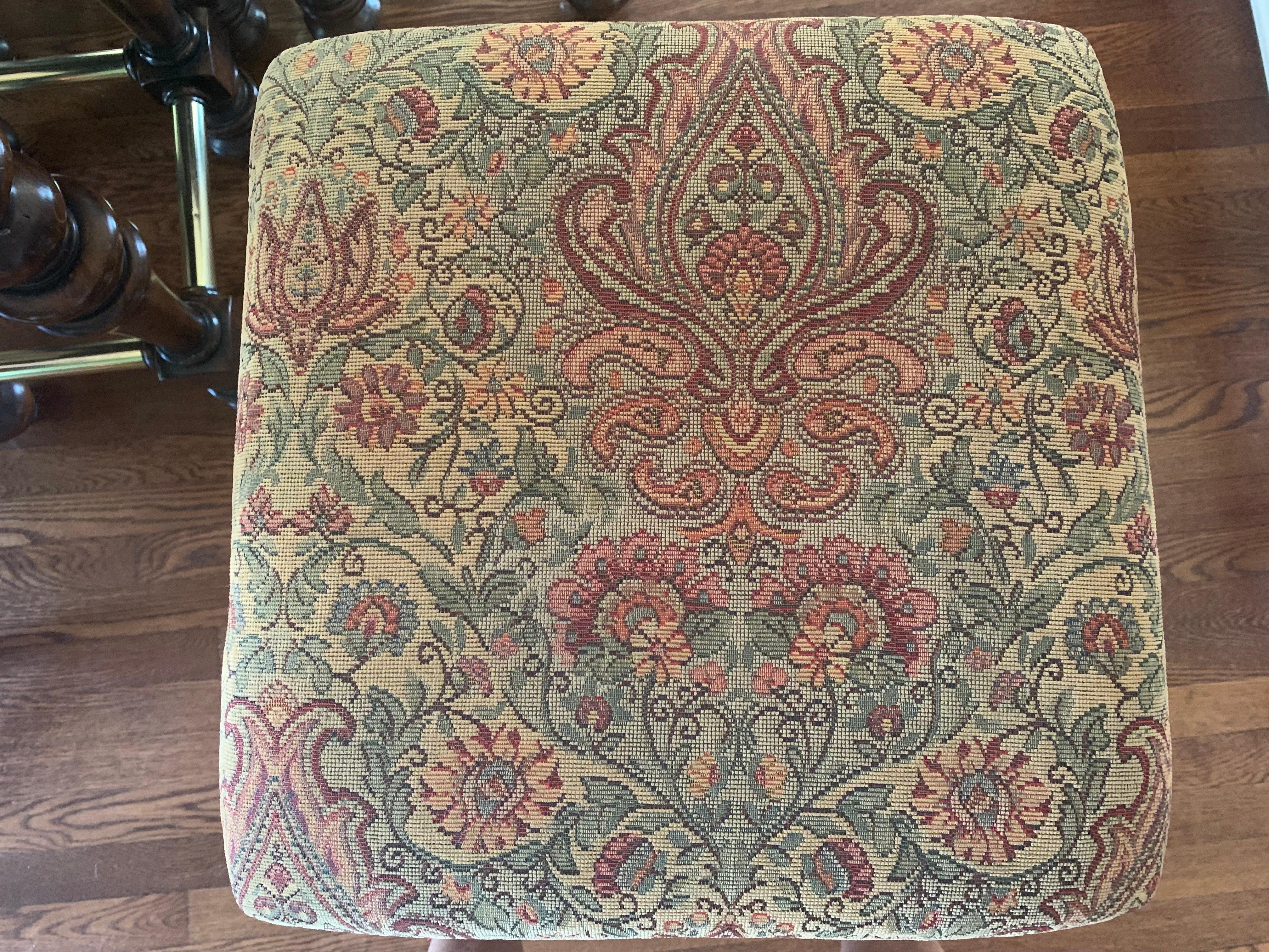 Vintage Pulaski Walnut Upholstered Barstools, Set of 4 2