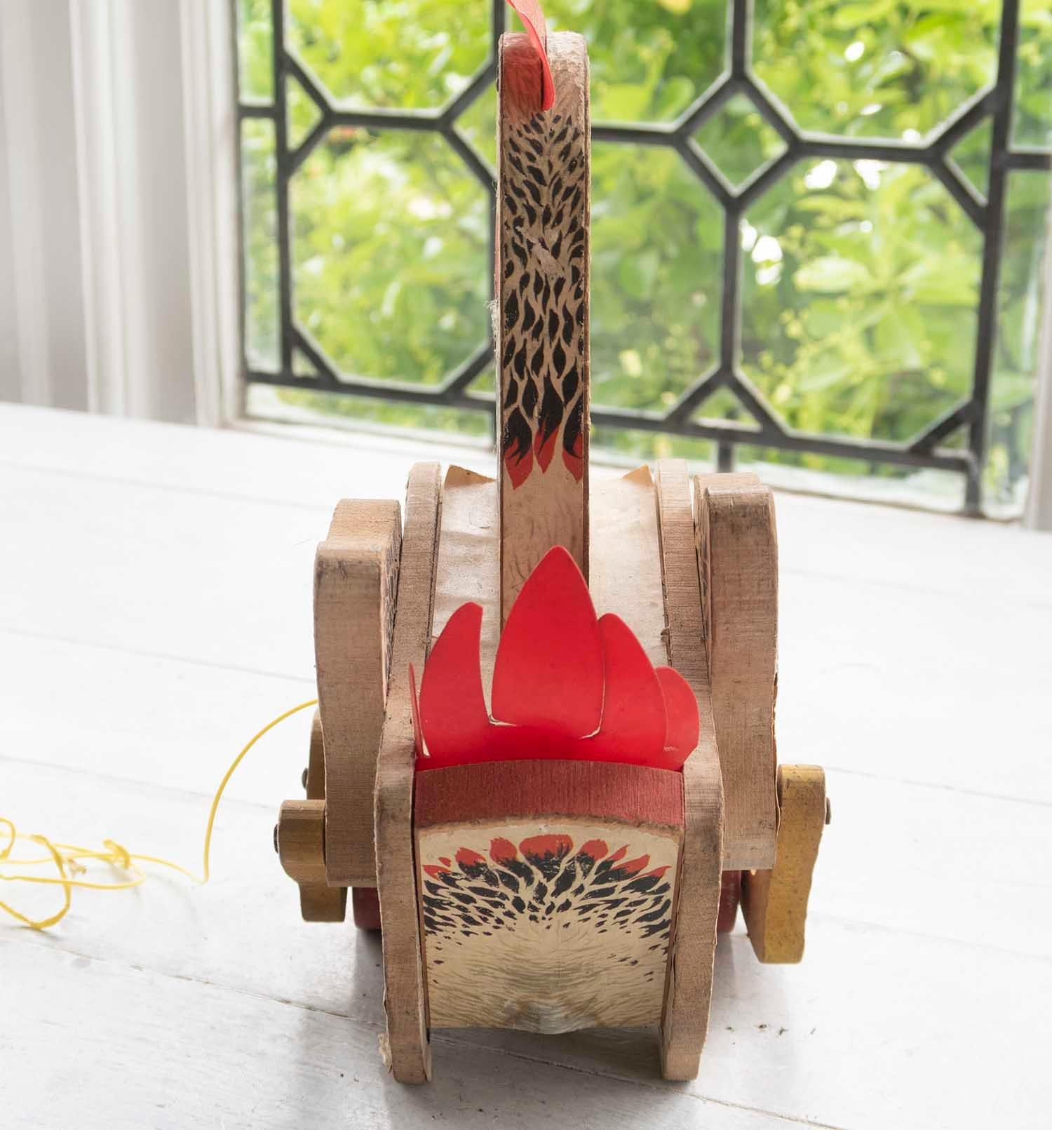 Other Vintage Pull Along Toy Chicken on Wheels, 1960s