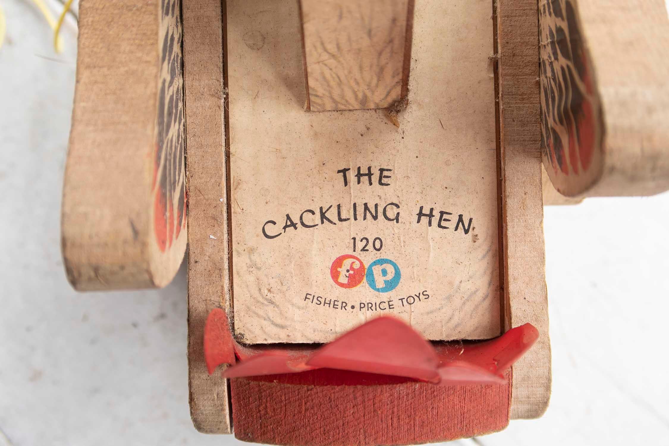 Vintage Pull Along Toy Chicken on Wheels, 1960s In Good Condition In St Annes, Lancashire