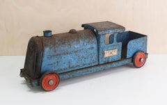 Vintage Pull-Along Tinplate Toy Train. English 1950's