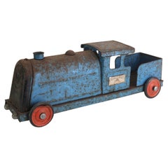 Vintage Pull-Along Tinplate Toy Train. English 1950's