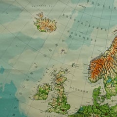 Vintage Pull Down Map Wall Chart about Europe