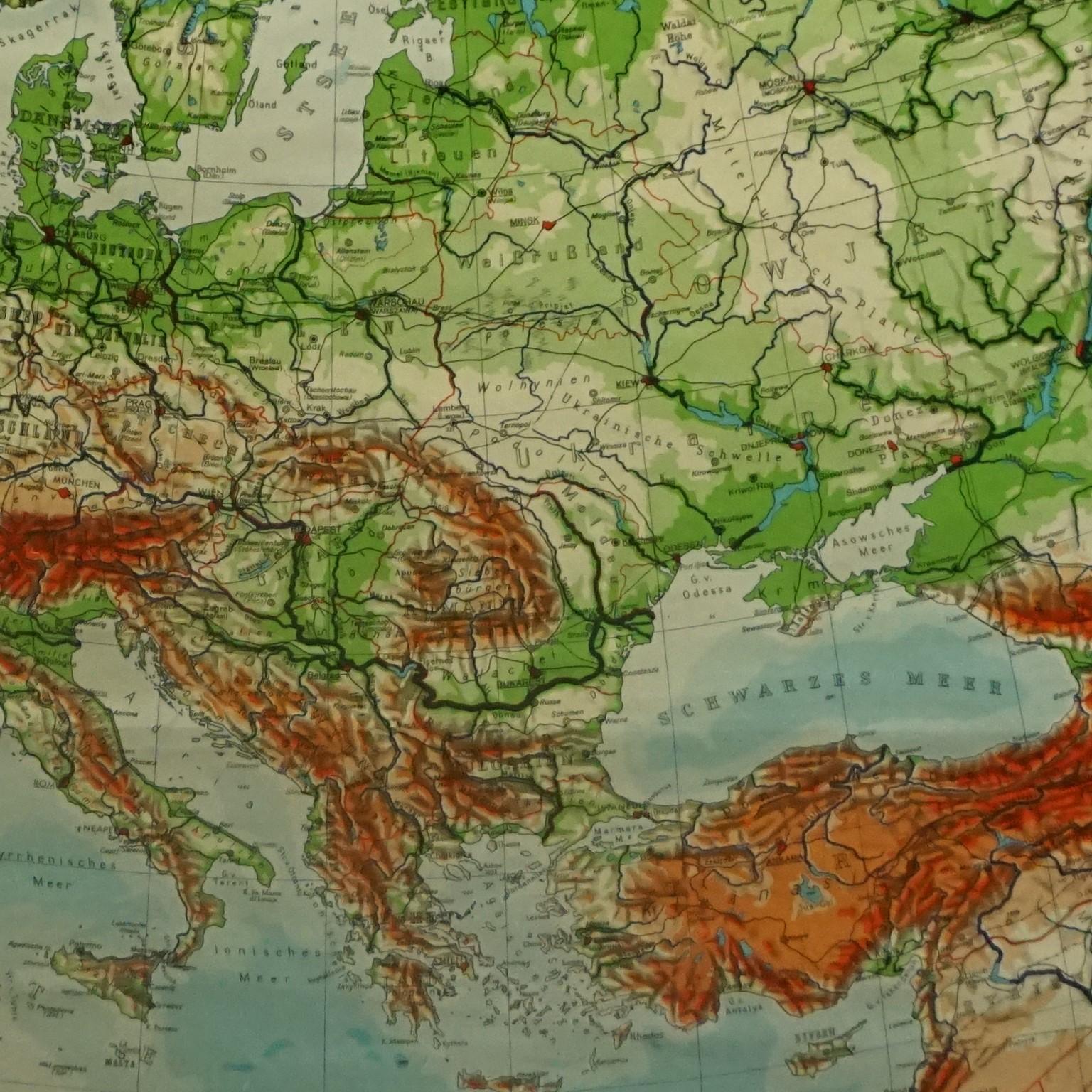 old map of europe 1980