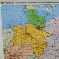 Vintage Pull-Down School Map Germany Wall Chart Poster Print