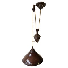 Vintage Pulley Pendant Lamp Circa 1950
