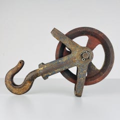 Poulie vintage Yougoslavie 1970 Industriel Home Decor