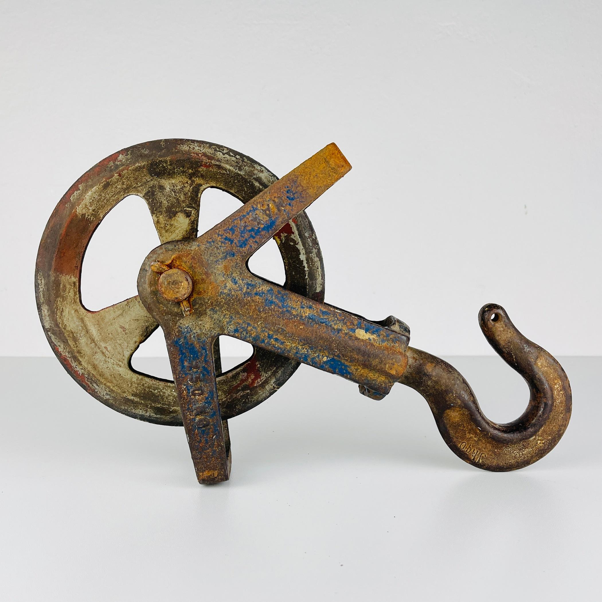 vintage pulley with hook