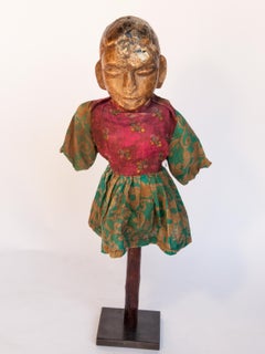 Vintage Puppet, Newar People of Nepal, Early 20th Century, on a Metal Stand
