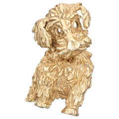 Vintage Puppy Dog Pendant 14 Karat Gold Sitting Estate Animal Jewelry Small