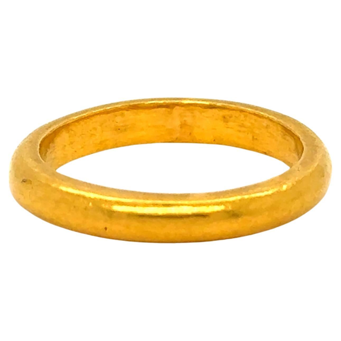 Vintage Pure Gold 24K Yellow Gold Plain Ring.