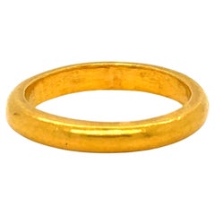 Vintage Pure Gold 24K Yellow Gold Plain Ring.
